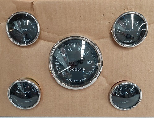GAUGES BLACK SET OF 5